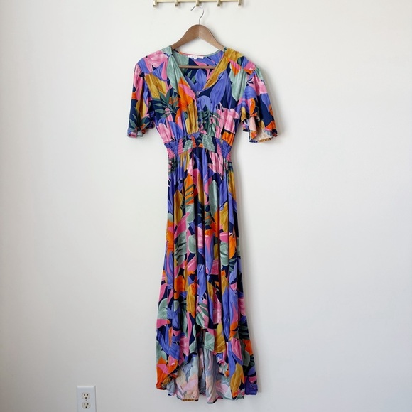 Abel the Label Santa Cruz Midi Dress Medium Floral Print Anthropologie - Picture 1 of 8